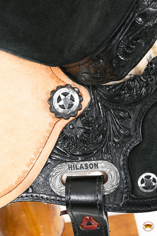 HILASON Flex Tree Western Horse Saddle American Leather Trail Barrel Black | for Horses