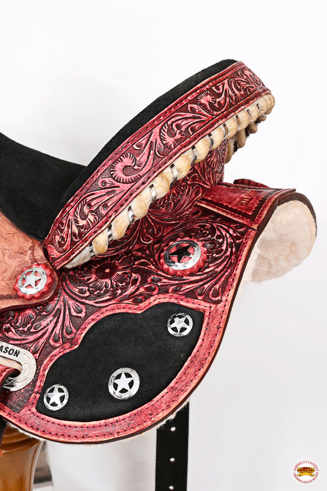 HILASON Flex Tree Western Horse Saddle American Leather Trail Barrel | for Horses