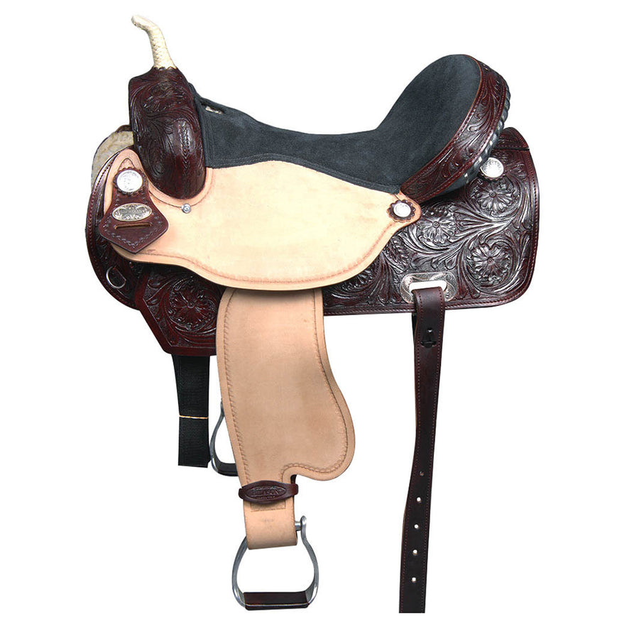 17 In Flex Tree Western Horse Saddle American Leather Trail Barrel - Uhorse