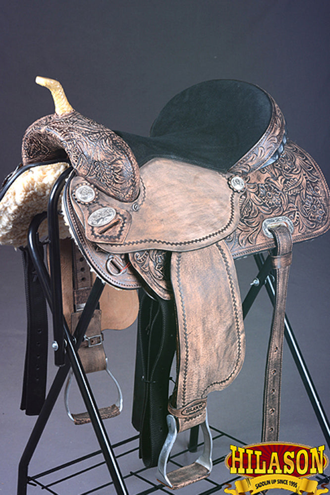 Flex Tree Western Horse Saddle American Leather Trail Barrel By Hilason