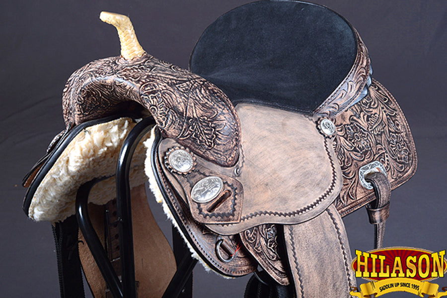Flex Tree Western Horse Saddle American Leather Trail Barrel By Hilason