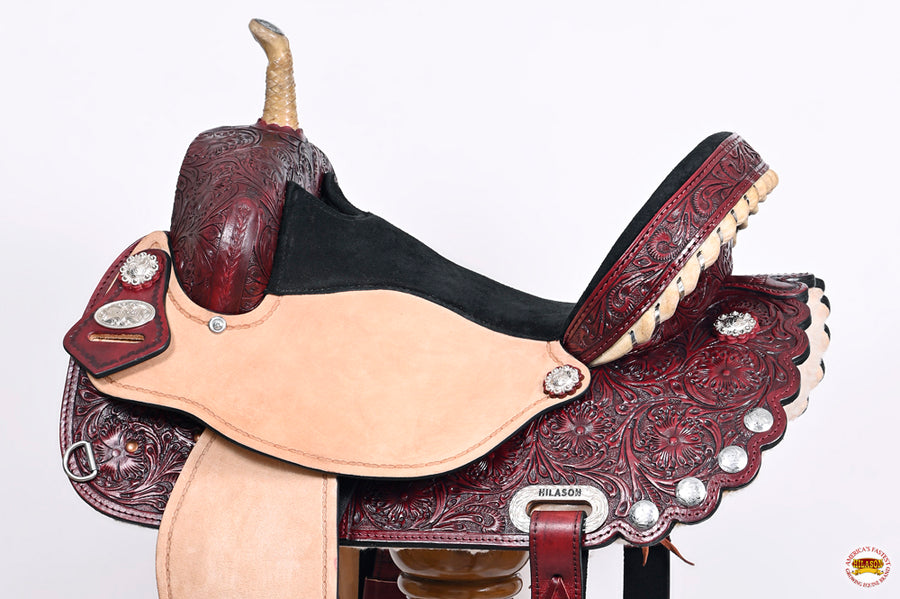 HILASON Flex Tree Western Horse Saddle American Leather Trail Barrel | for Horses