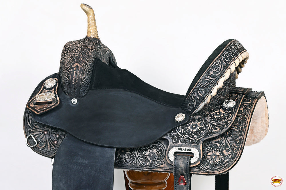 Hilason Flex Tree Western Horse Saddle American Leather Trail Barrel