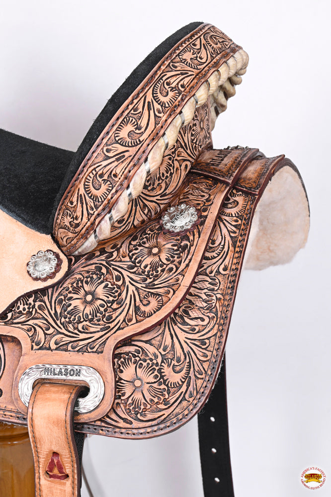 HILASON Flex Tree Western Horse Saddle American Leather Trail Barrel | for Horses