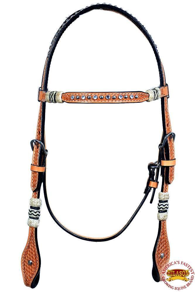 HILASON Western Horse Headstall Bridle American Leather Rawhide