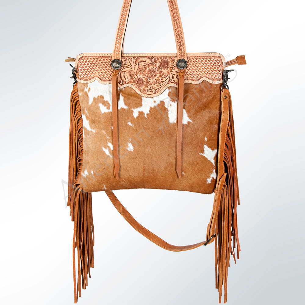American Darling Cross Body Hand Tooled Hair on-Genuine Leather Western Women Bag Handbag Purse | Crossbody for Cute