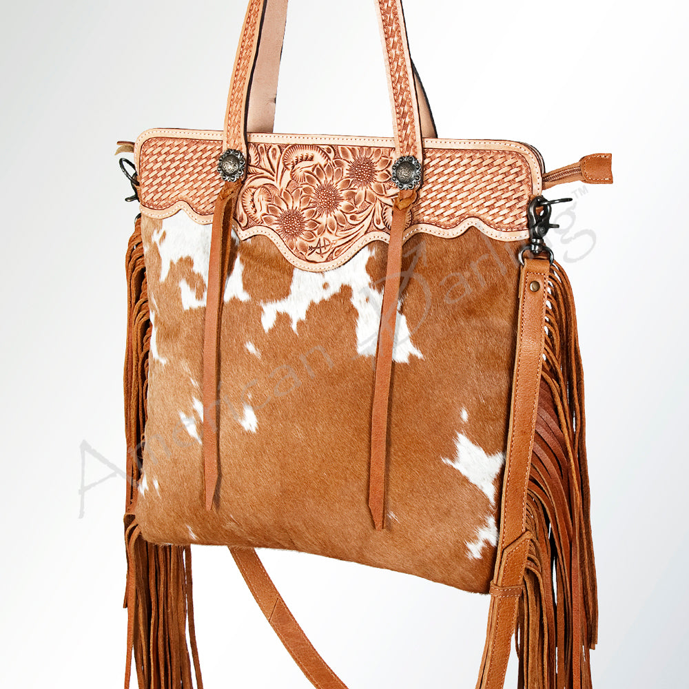American Darling Cross Body Hand Tooled Hair on-Genuine Leather Western Women Bag Handbag Purse | Crossbody for Cute