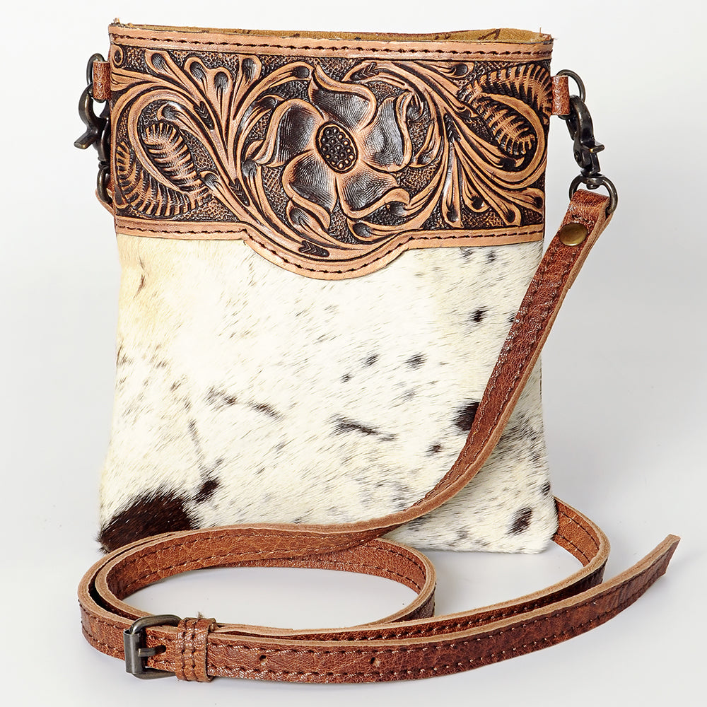 American Darling Cross Body Hand Tooled Hair On-Genuine Leather Western Women Bag Handbag Purse | Crossbody for Cute