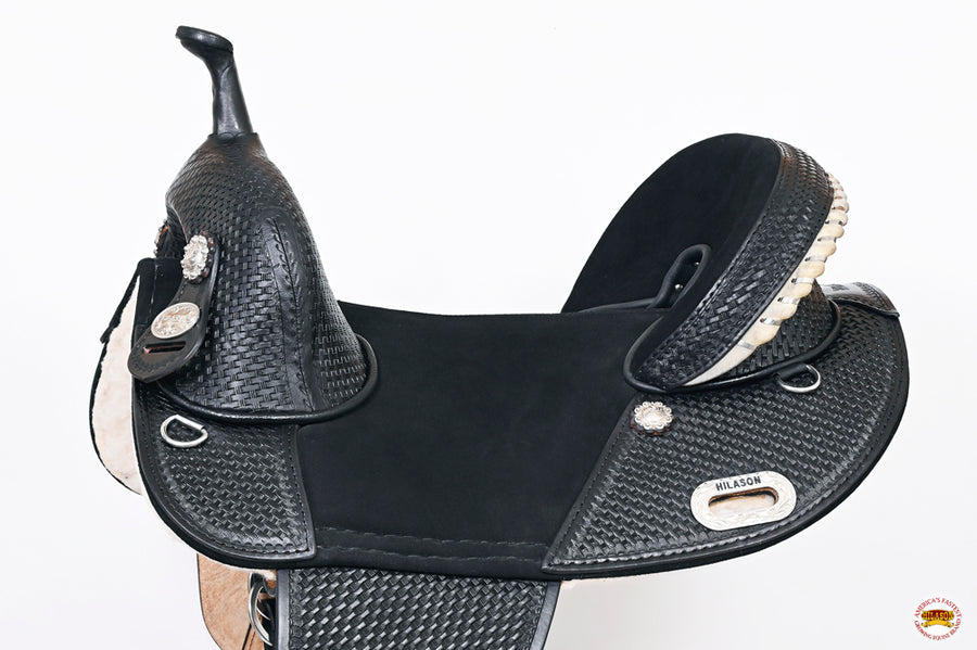 HILASON Western American Leather Trail Barrel Racing Horse Saddle | Treeless for Horses