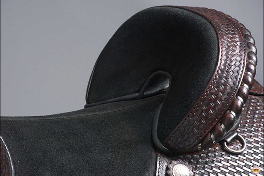 HILASON Western Horse Trail Barrel Racing American Leather Saddle | Treeless for Horses