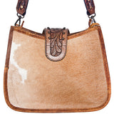 American Darling ADBGS101BRW Hobo Hand Tooled Hair On Genuine Leather Women Bag Western Handbag Purse