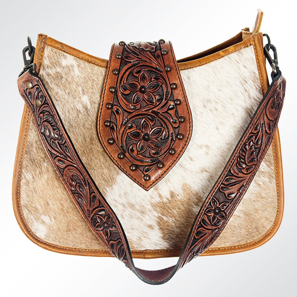 American Darling Hobo Hand Tooled Hair On Genuine Leather Western Women Bag | Handbag Purse Bags for Cute