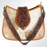 American Darling ADBGS101TAW Hobo Hand Tooled Hair On Genuine Leather Women Bag Western Handbag Purse