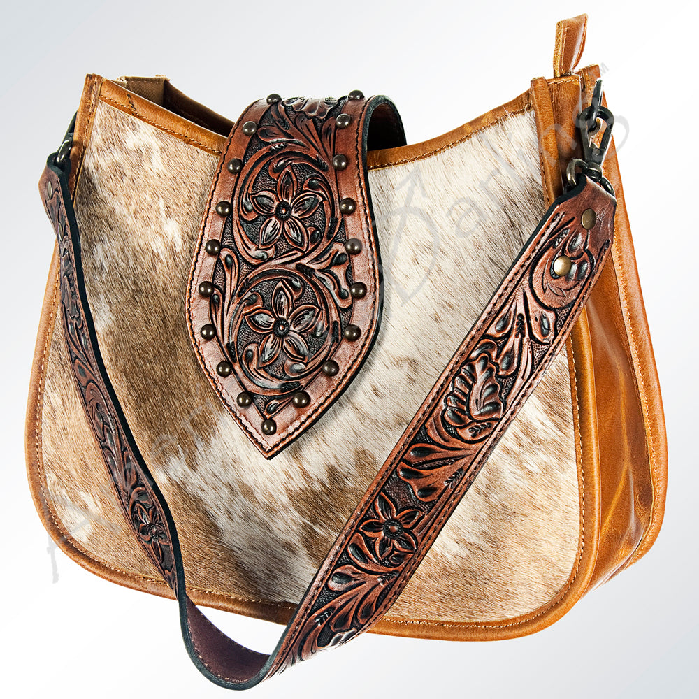 American Darling Hobo Hand Tooled Hair On Genuine Leather Western Women Bag | Handbag Purse Bags for Cute