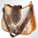 American Darling ADBGS101TAW Hobo Hand Tooled Hair On Genuine Leather Women Bag Western Handbag Purse