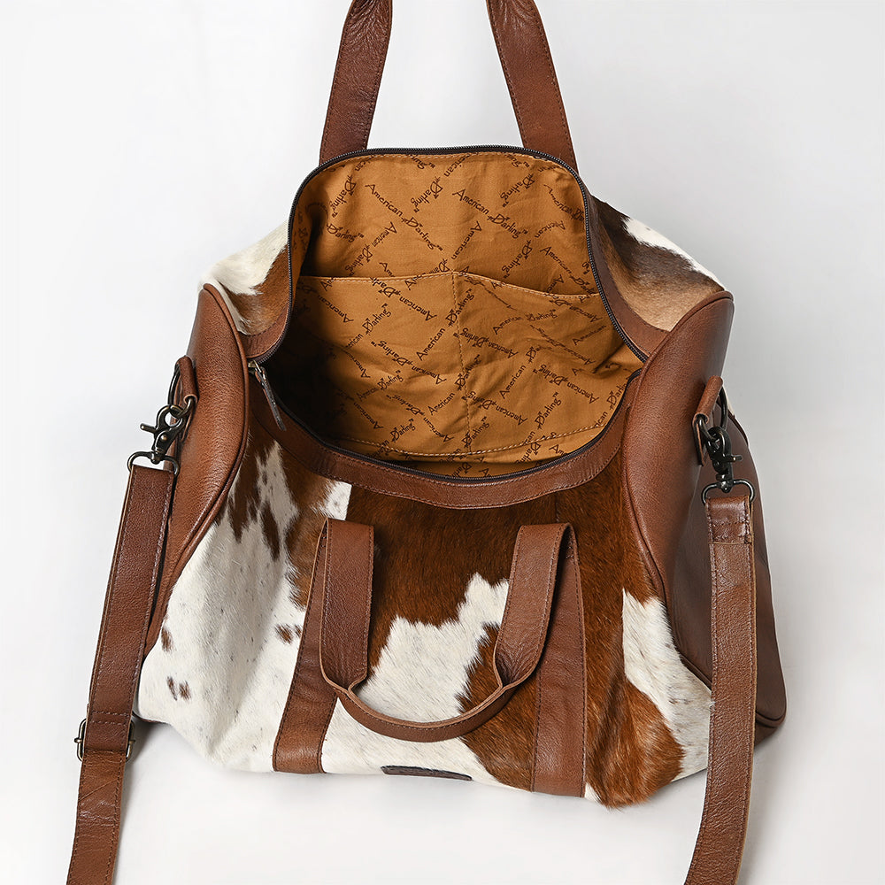 American Darling Duffel Hair On Genuine Leather Western Women Bag | Handbag Duffle Weekend Travel Bags for