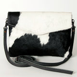 American Darling ADBGS178BKW Envelope Hair On Genuine Leather Women Bag Western Handbag Purse