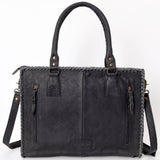 American Darling ADBGS118BKW Briefcase Hair On Genuine Leather Women Bag Western Handbag Purse
