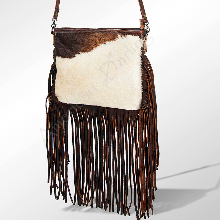 American Darling ADBGS125BRW Hair On Genuine Leather Women Bag W. by Hilason – Cowboy and equestrian accessories