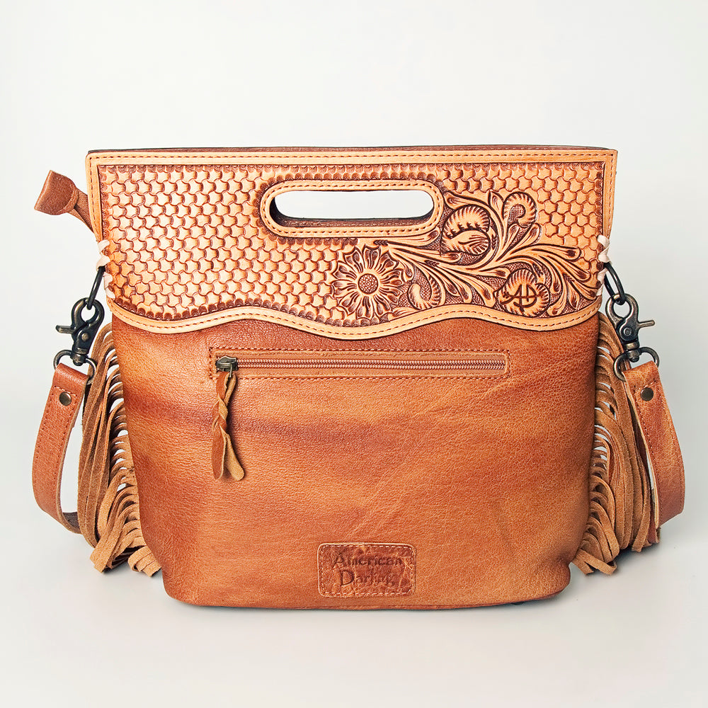 American Darling Clutch Hand Tooled Hair On Genuine Leather Women Bag Western Handbag Purse