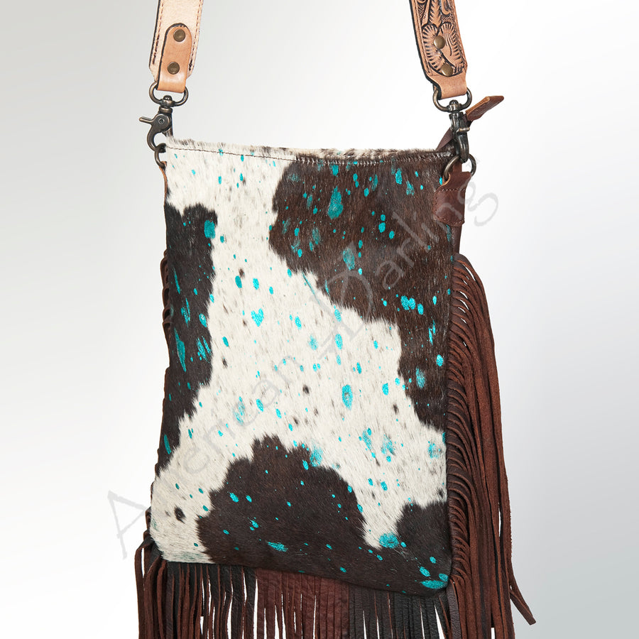 American Darling Large Crossbody Hair On Hand Tooled Genuine Leather Western Women Bag Handbag Purse | Cute - Uhorse