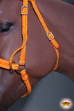 Hilason Flat Braided Paracord Horse Headstall Bridle Black W/ Crystals