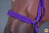Hilason Flat Braided Paracord Horse Headstall Bridle Black W/ Crystals