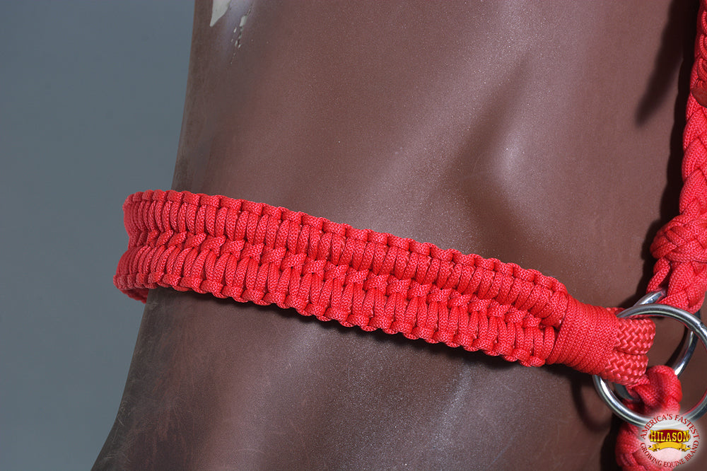 Hilason Flat Braided Paracord Horse Headstall Bridle Black W/ Crystals