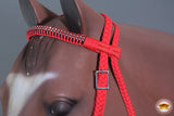 Hilason Flat Braided Paracord Horse Headstall Bridle Black W/ Crystals