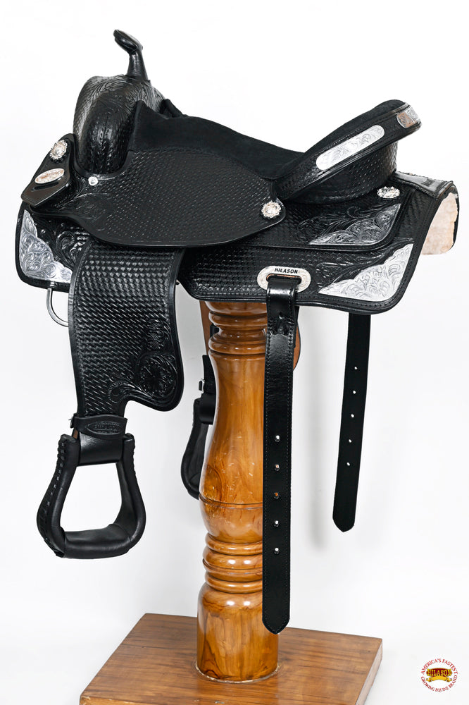 HILASON Western Horse Saddle American Leather Treeless Trail Barrel | for Horses