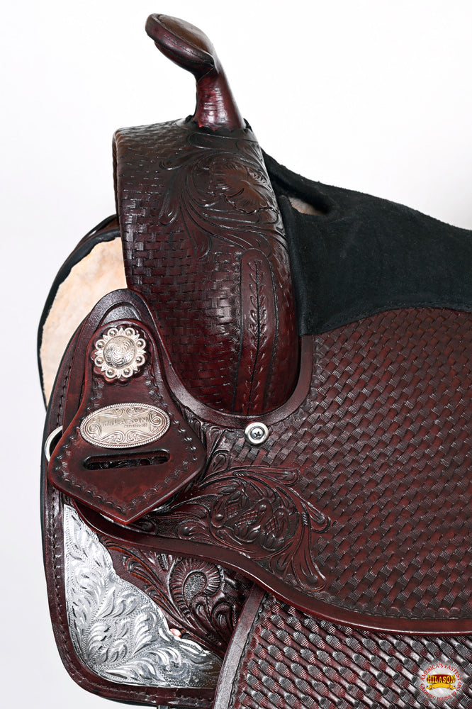 HILASON Western Horse Treeless Saddle American Leather Trail Barrel Tack | for Horses