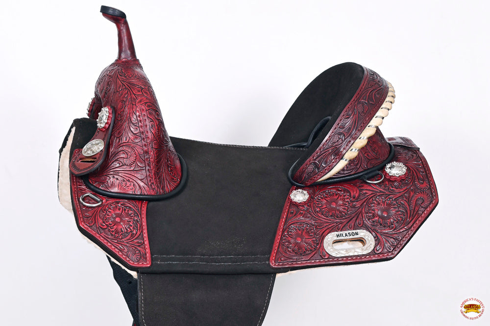 Hilason Western Horse Treeless Trail Barrel American Leather Saddle