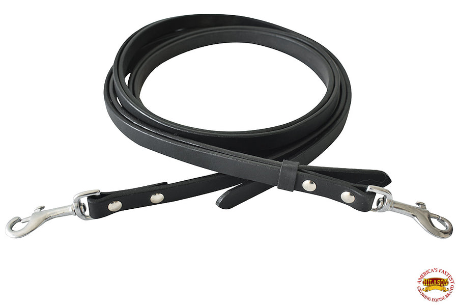 Hilason Horse Leather Split Reins 7Ft Black