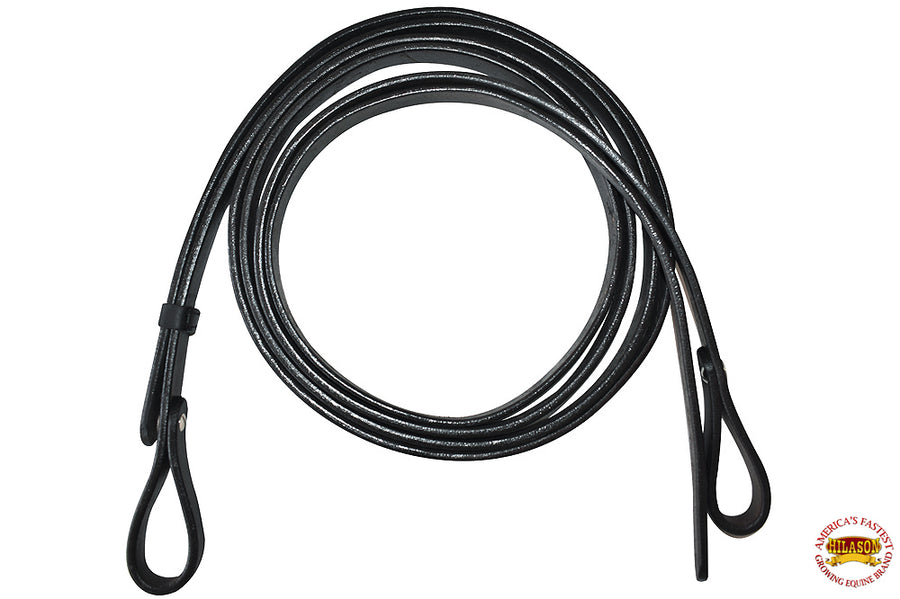 Hilason Horse Leather Split Reins 6 1/2Ft Black