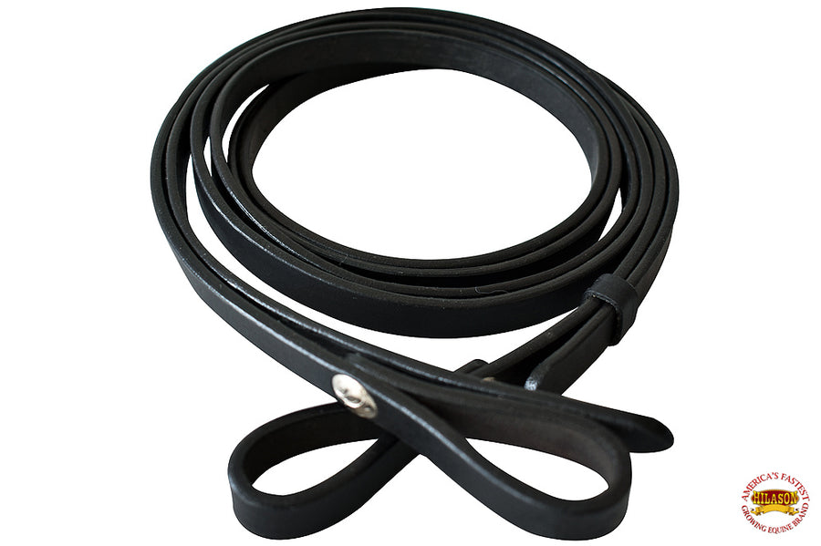 Hilason Horse Leather Split Reins 6 1/2Ft Black