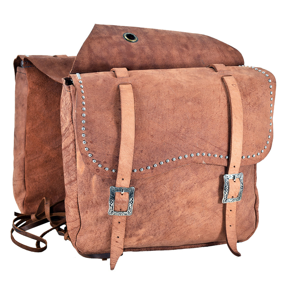 Western Horse Leather Saddle Bag Heavyduty Traditional Trail Ride Hilason - Uhorse