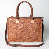 American Darling Briefcase Hand Tooled Genuine Leather Women Bag Western Handbag Purse