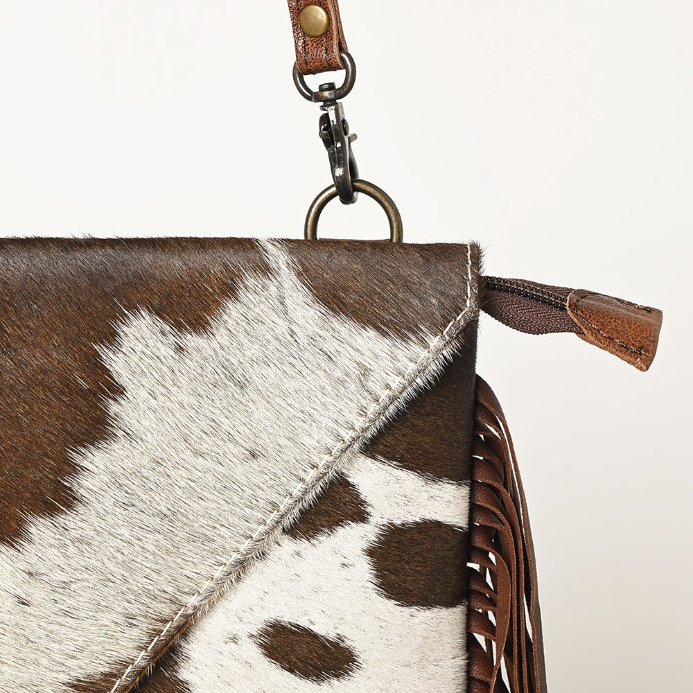 American Darling ADBG238BRW Envelope Hair-On Genuine Leather Women Bag Western Handbag Purse