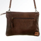 American Darling ADBG241 Envelope Hand Tooled Hair On Genuine Leather Women Bag Western Handbag Purse