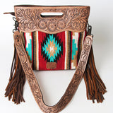 American Darling ADBG243 Clutch Hand Tooled Saddle Blanket Genuine Leather Women Bag Western Handbag Purse