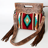 American Darling ADBG243 Clutch Hand Tooled Saddle Blanket Genuine Leather Women Bag Western Handbag Purse