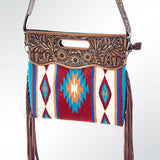 American Darling ADBG246 Clutch Hand Tooled Saddle Blanket Genuine Leather Women Bag Western Handbag Purse