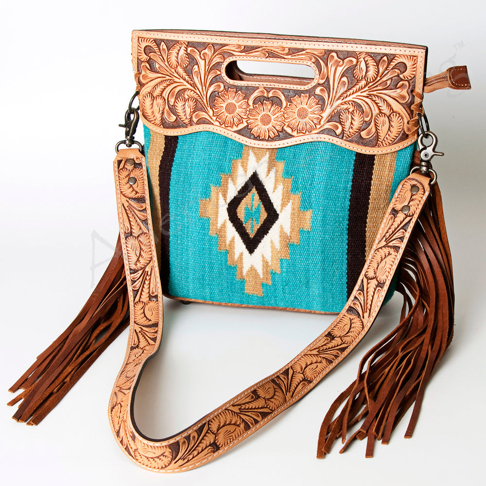 American Darling ADBG248 Clutch Hand Tooled Saddle Blanket Genuine Leather Women Bag Western Handbag Purse