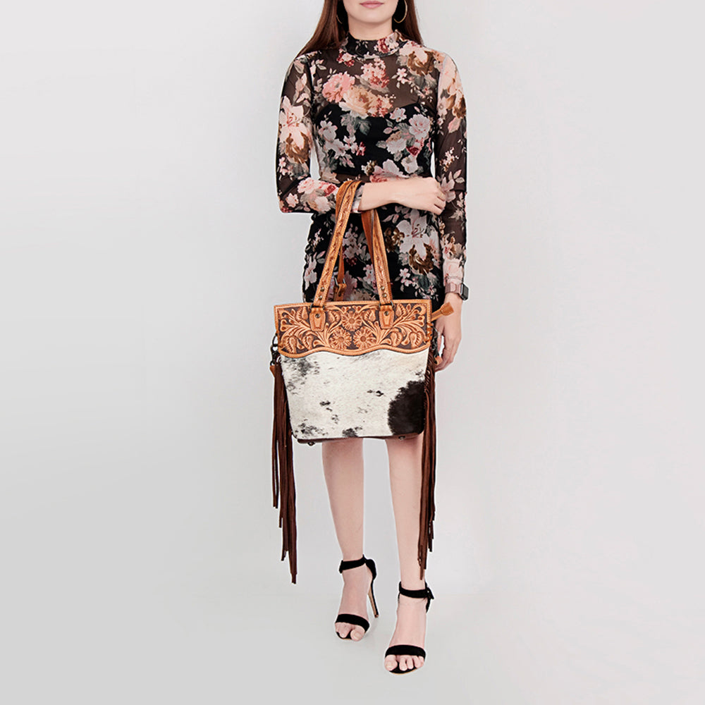 American Darling Cross Body Hand Tooled Hair on-Genuine Leather Western Women Bag Handbag Purse | Crossbody for Cute