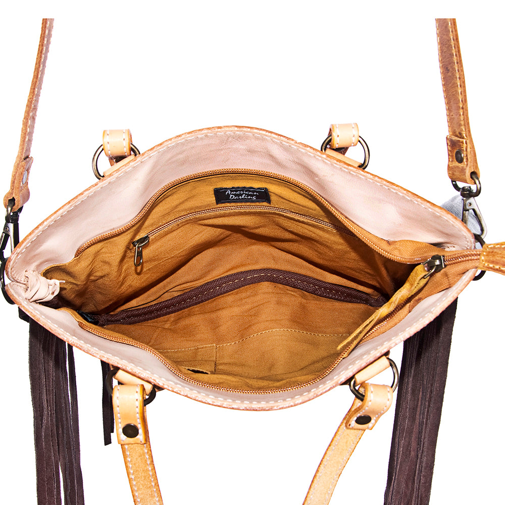 American Darling Cross Body Hand Tooled Hair on-Genuine Leather Western Women Bag Handbag Purse | Crossbody for Cute