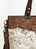 American Darling Cross Body Hand Tooled Hair on-Genuine Leather Western Women Bag Handbag Purse | Crossbody for Cute