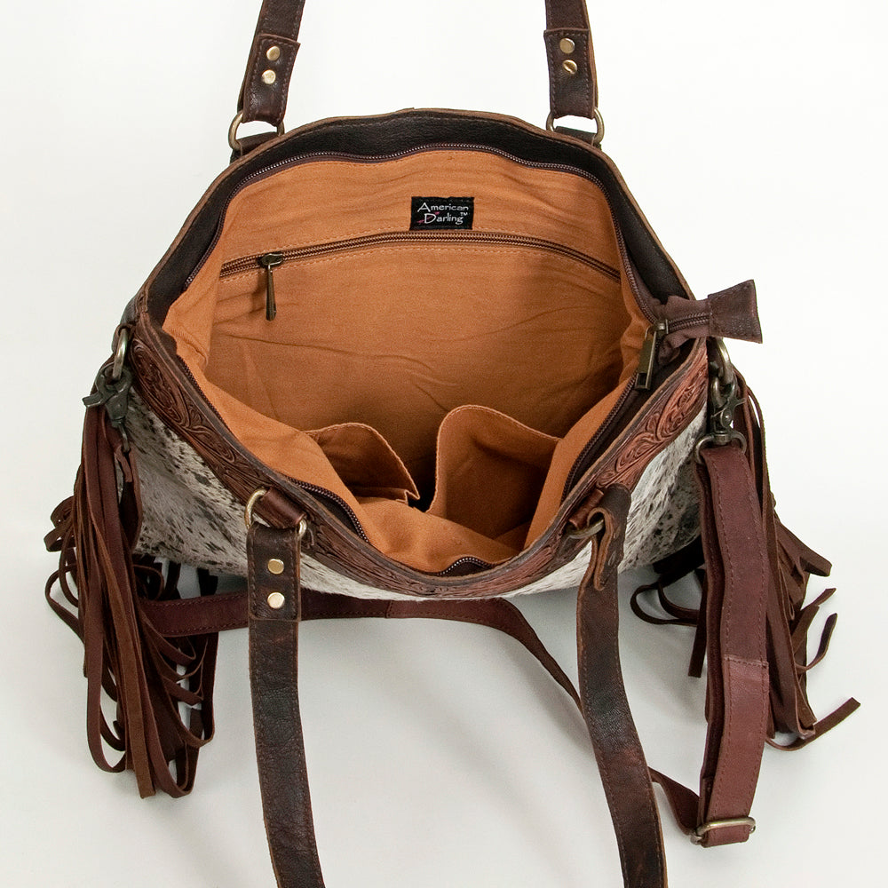 American Darling Cross Body Hand Tooled Hair on-Genuine Leather Western Women Bag Handbag Purse | Crossbody for Cute