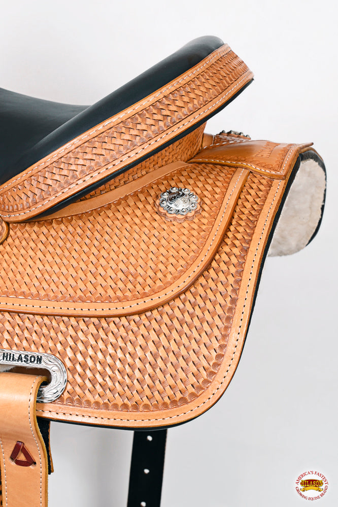 HILASON Western Draft Horse Trail Pleasure Tan American Leather Saddle | Horse Saddle | Western Saddle | Draft Horse Saddle | Saddle for Horses | Horse Leather Saddle