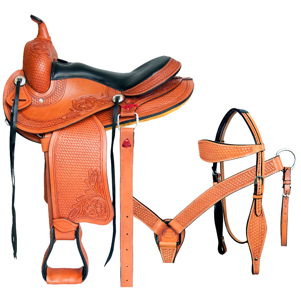 Hilason Gaited Horse Western Trail Pleasure Endurance American Leather Saddle Tan