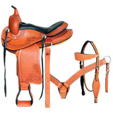 Hilason Gaited Horse Western Trail Pleasure Endurance American Leather Saddle Tan